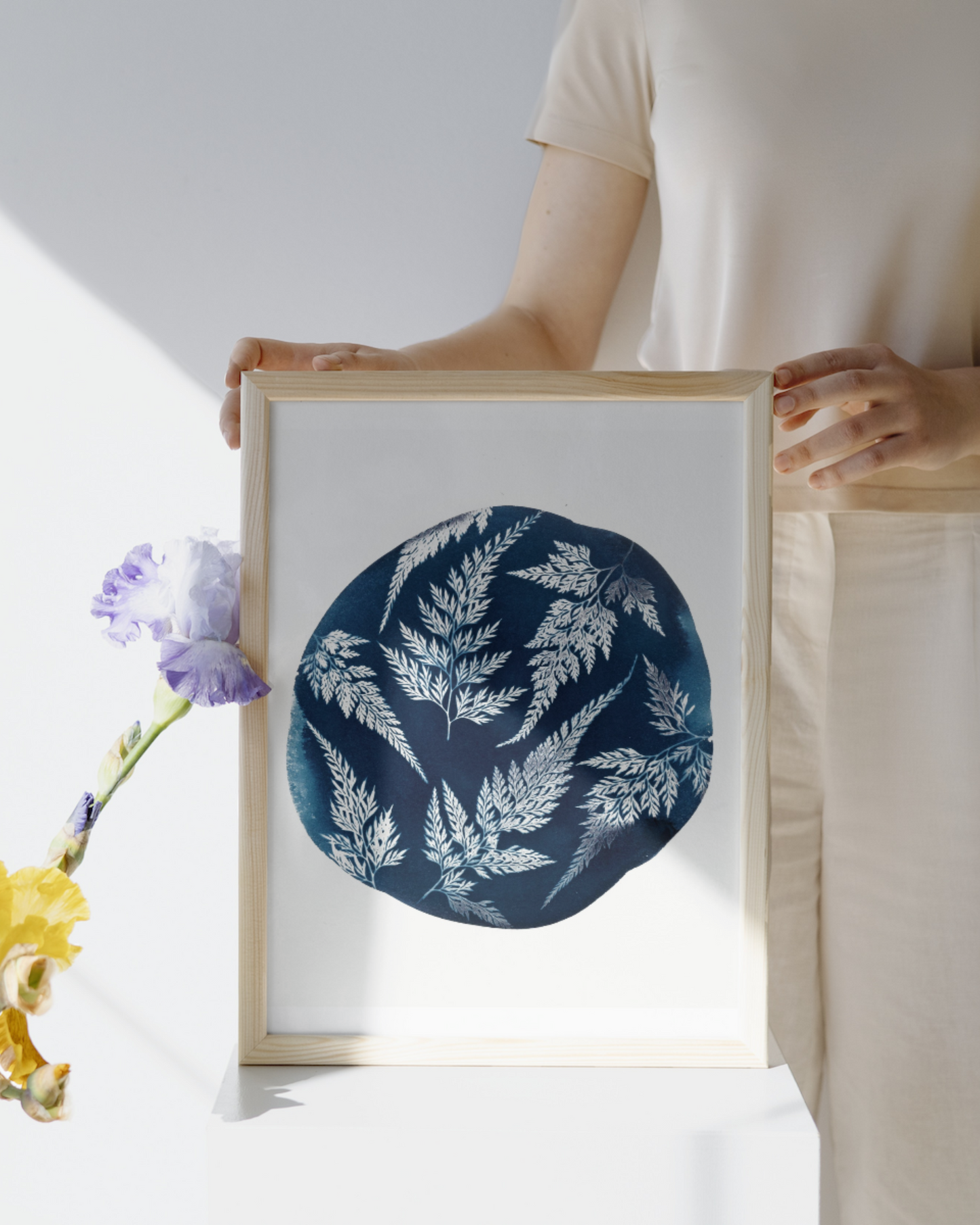 Midnight Garden Cyanotype Print