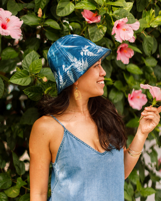 Custom Cyanotype Bucket Hat