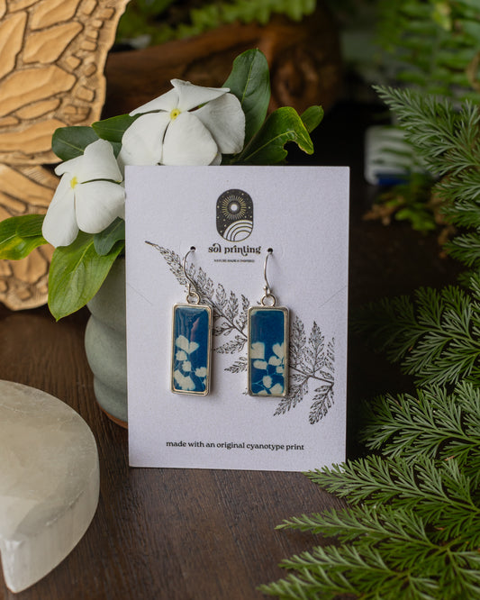 Maidenhair Fern Rectangle Earrings