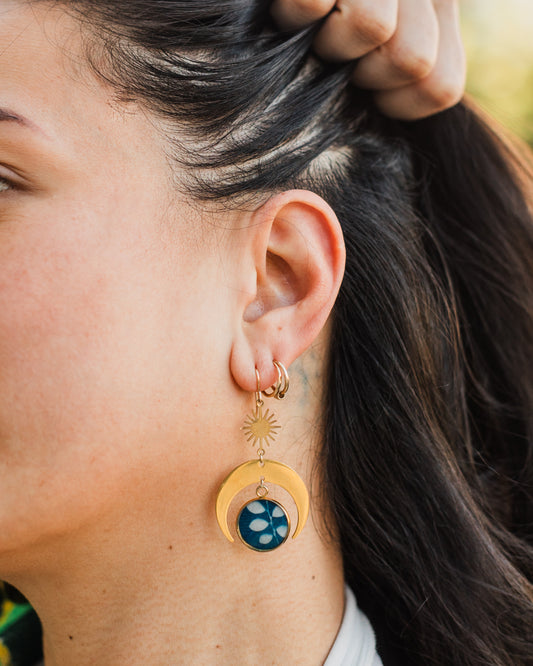 Luna Cyanotype Earring