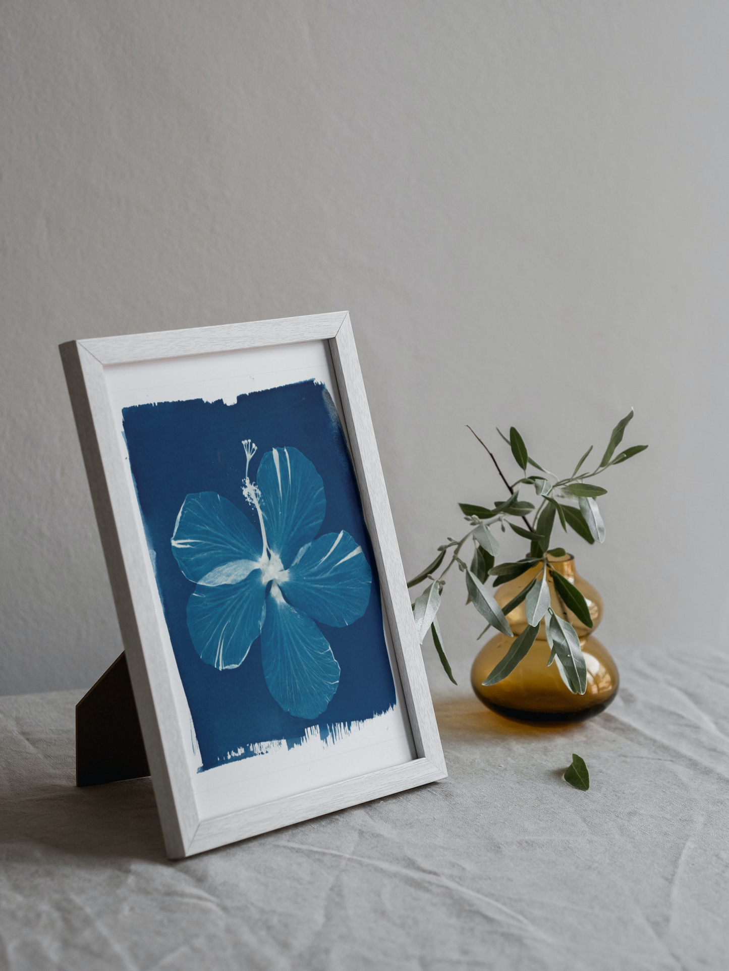 New Beginnings Hibiscus Cyanotype Print