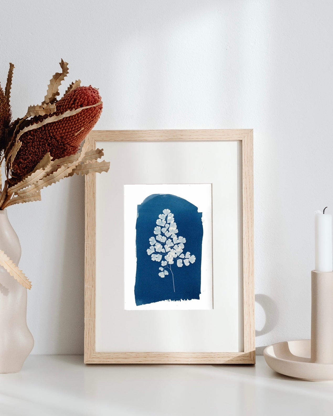 Maiden In The Window Cyanotype Print